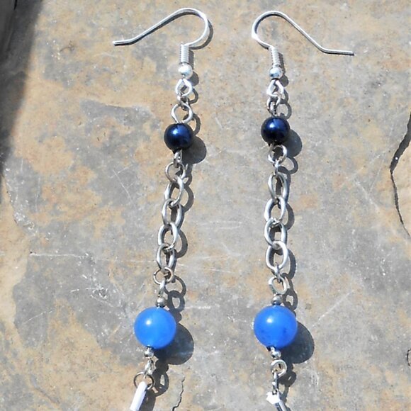 No989 Statement handmade earrings with earpbuds - Picture 2 of 2